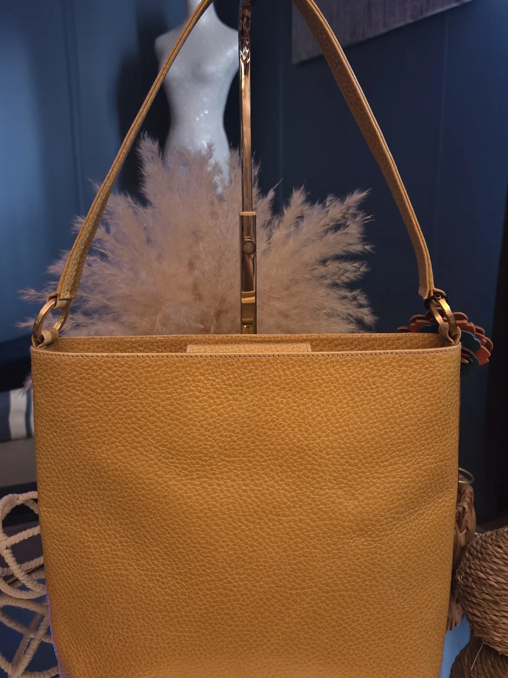 Kate Spade New York Made in Italy Mustard Pebbled Leather Bag + Roostercuster BC